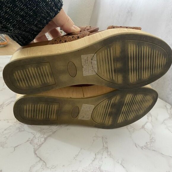 Dr. Scholl's Original Collection Sandals Sz 7.5M Brown  Slip On Comfort Platform - Picture 8 of 11